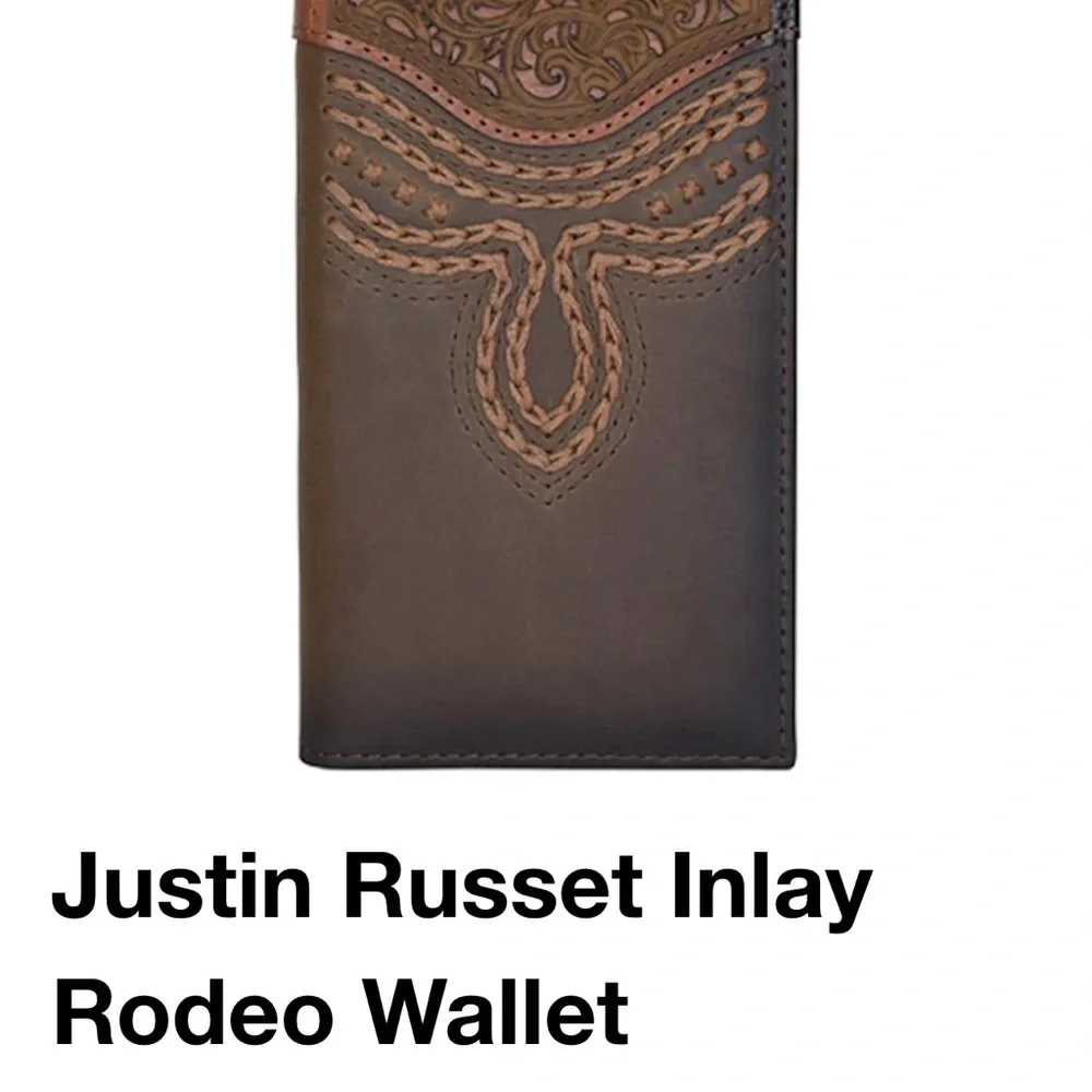 Justin Russet Inlay Rodeo Wallet - Picture 5 of 6
